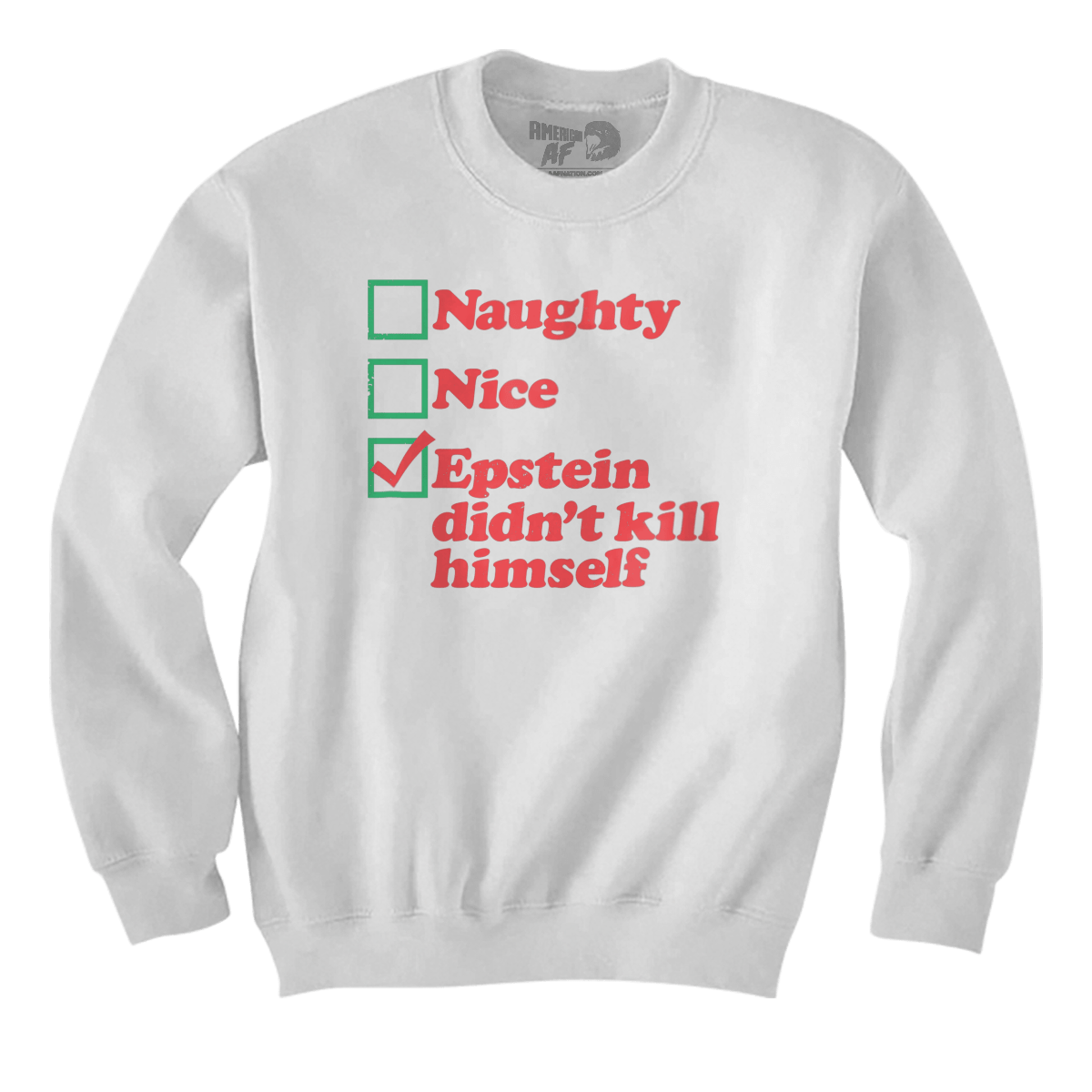 Raglan Premium Sweatshirt / White / S Naughty, Nice, EDKH