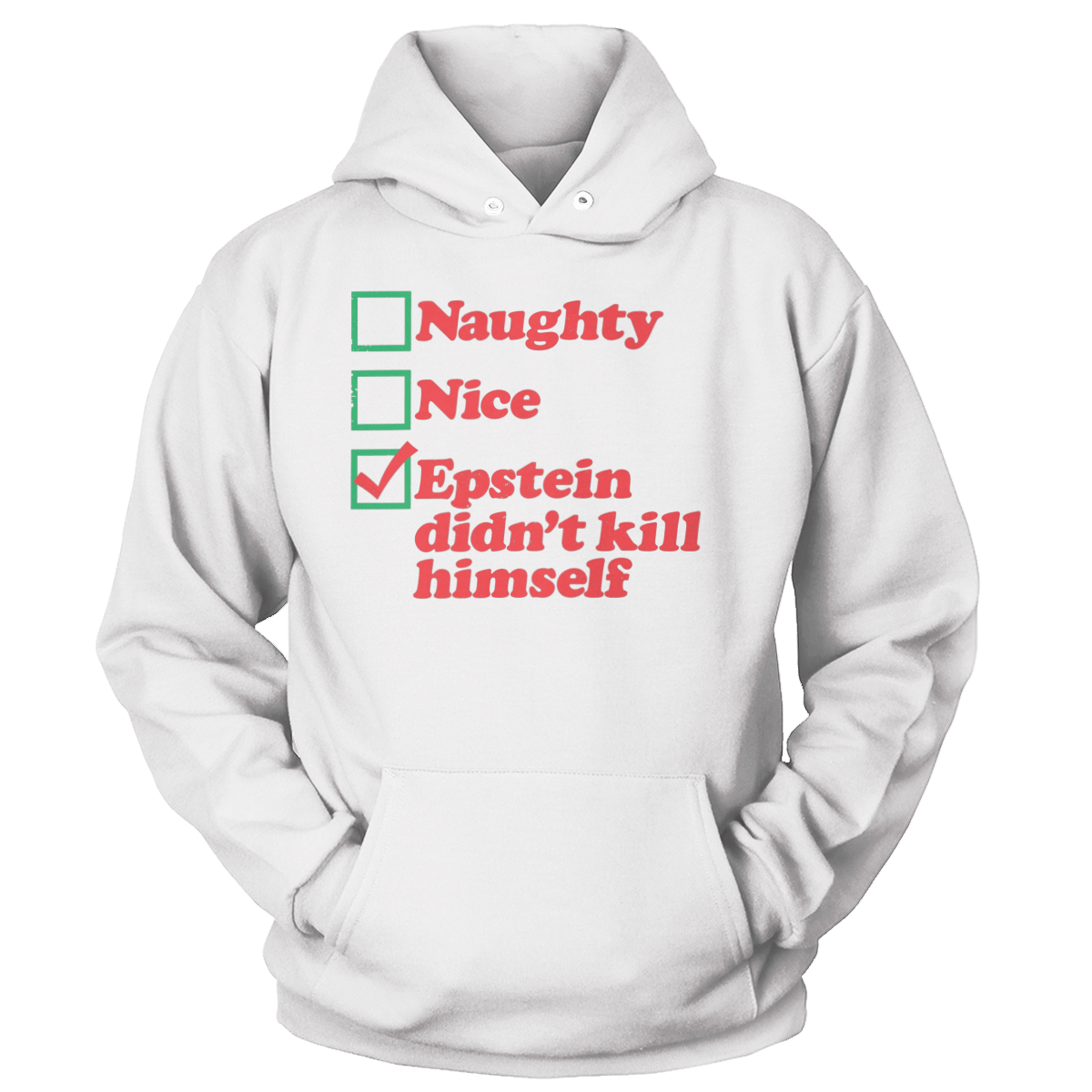 Raglan Unisex Hoodie / White / S Naughty, Nice, EDKH