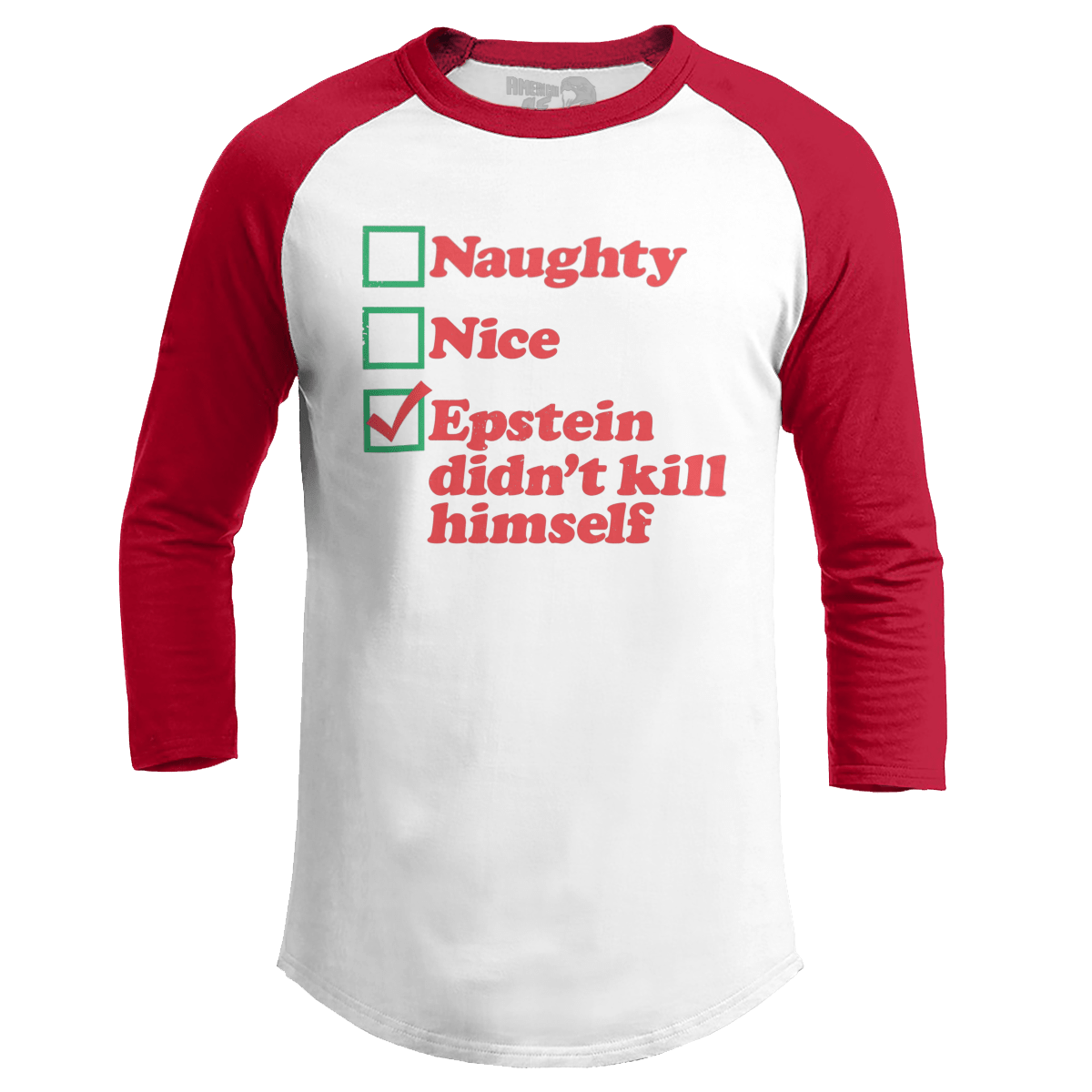 Raglan Raglan / White/Red / S Naughty, Nice, EDKH