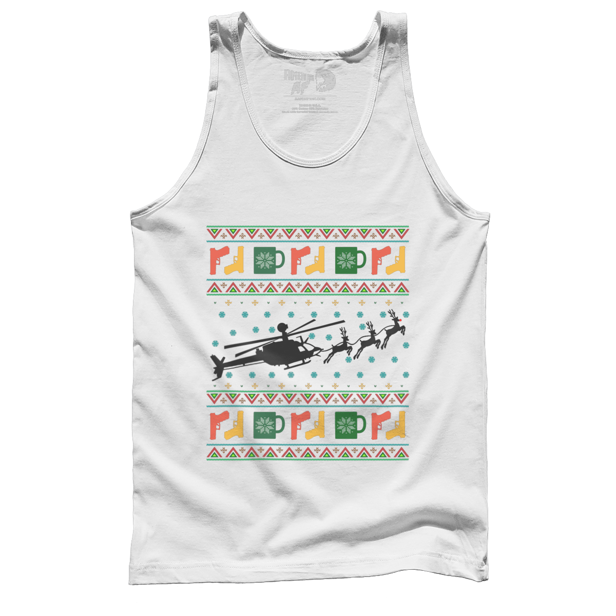 Raglan Premium Mens Tank / White / S Santa's Other Ride - Kiowa