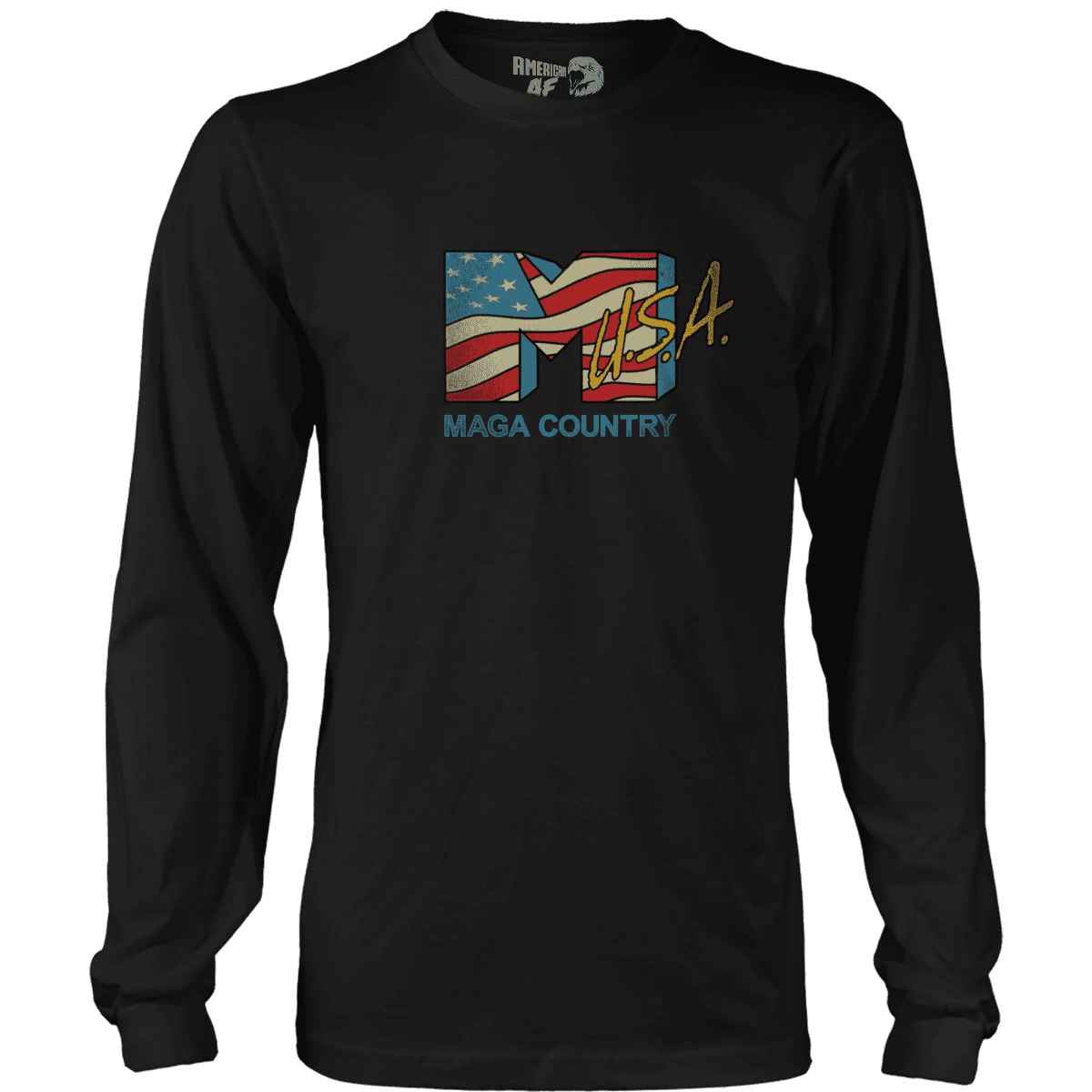 T-shirt Mens Long Sleeve / Black / S MAGA Country