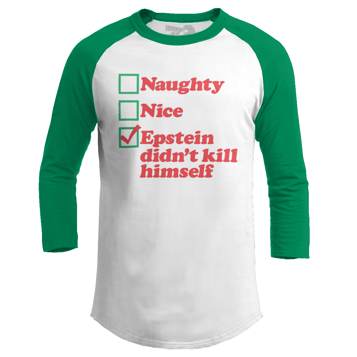 Raglan Raglan / White/Kelly Green / S Naughty, Nice, EDKH