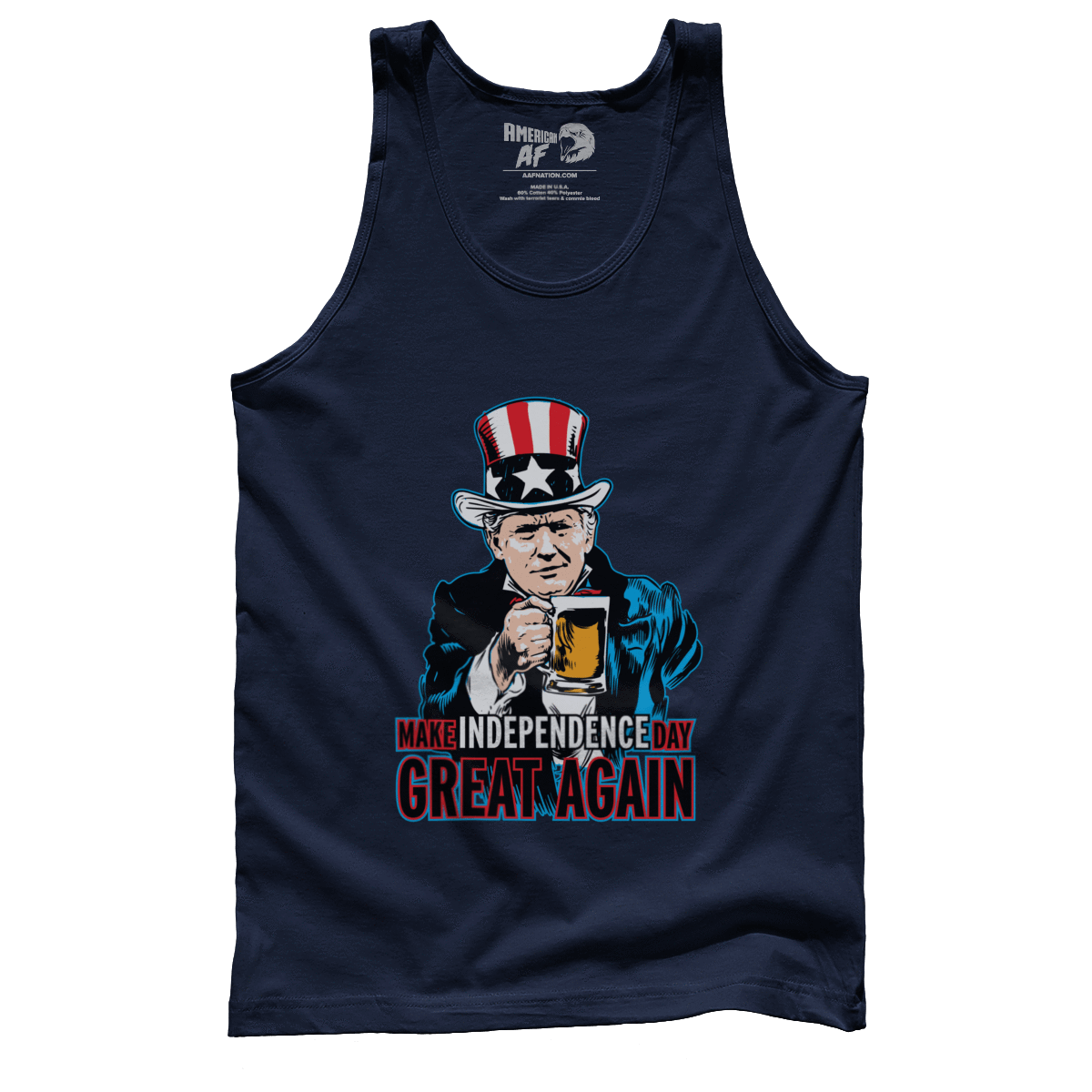 T-shirt Premium Mens Tank / Navy / S Make Independence Day Great Again