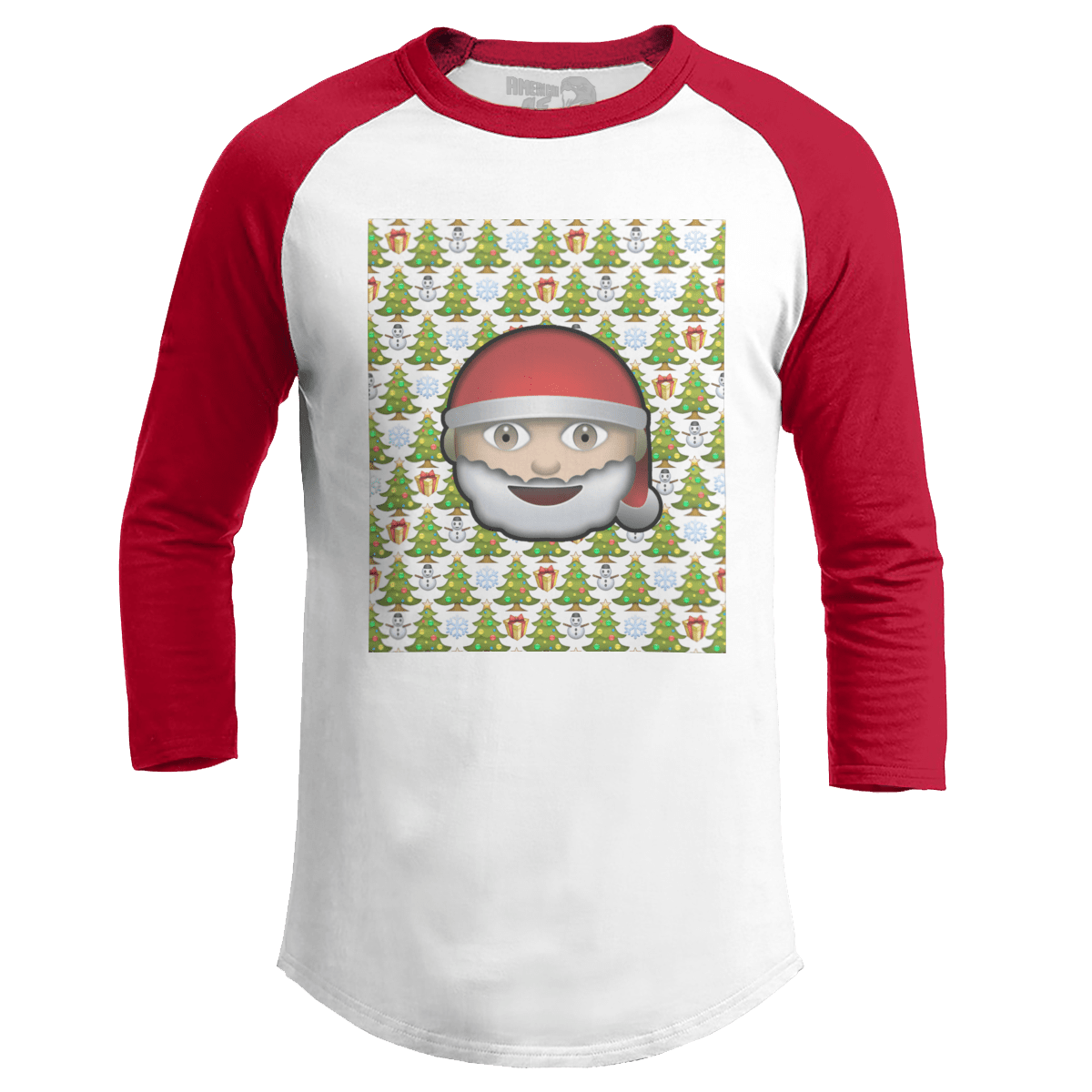 Raglan Raglan / White/Red / S Emoji Christmas (Ladies)