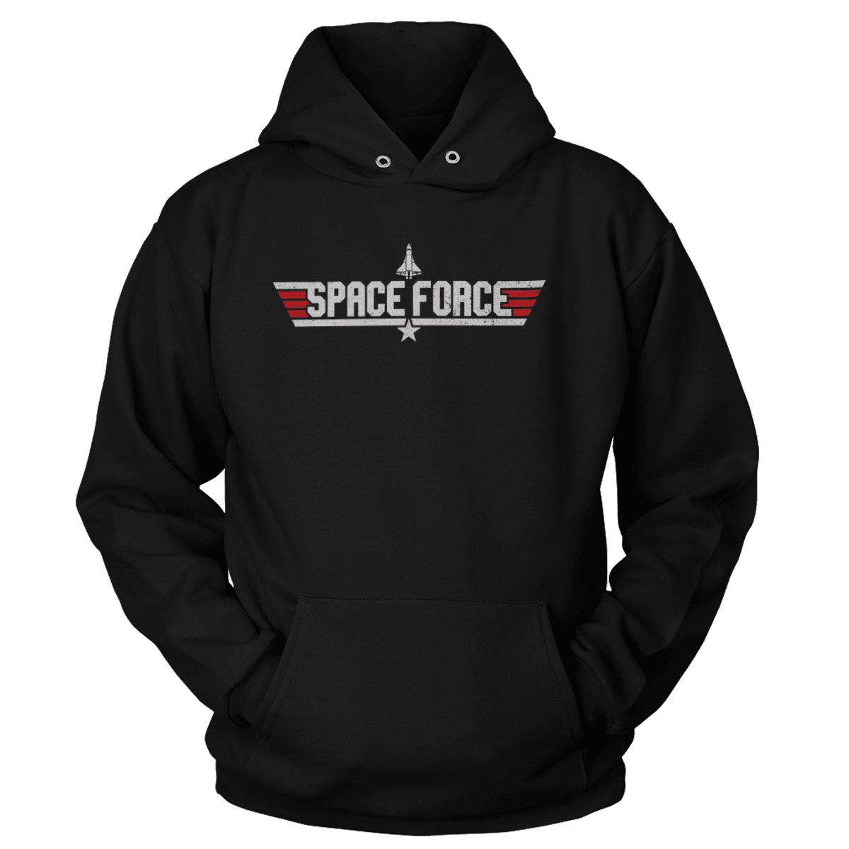 T-shirt Unisex Hoodie / Black / 5XL Space Force (Fighter Pilot Edition)