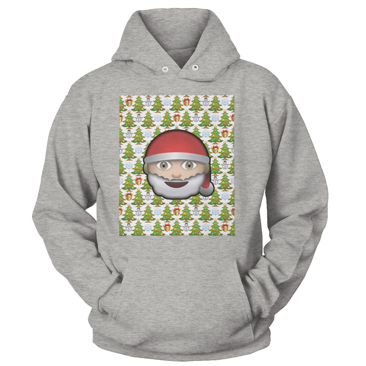 Raglan Unisex Hoodie / Heather Gray / S Emoji Christmas (Ladies)