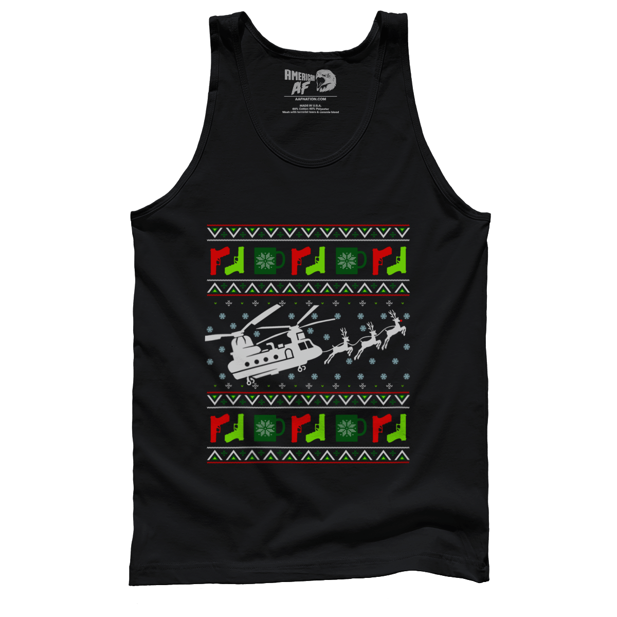 Raglan Premium Mens Tank / Black / S Santa's Other Ride - Chinook