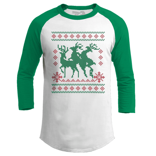 Raglan Raglan / White/Kelly Green / S Reindeer Games