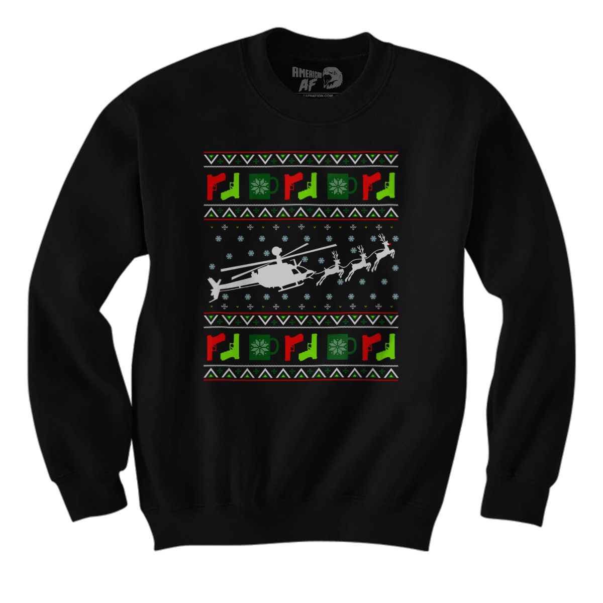 Raglan Premium Sweatshirt / Black / S Santa's Other Ride - Kiowa