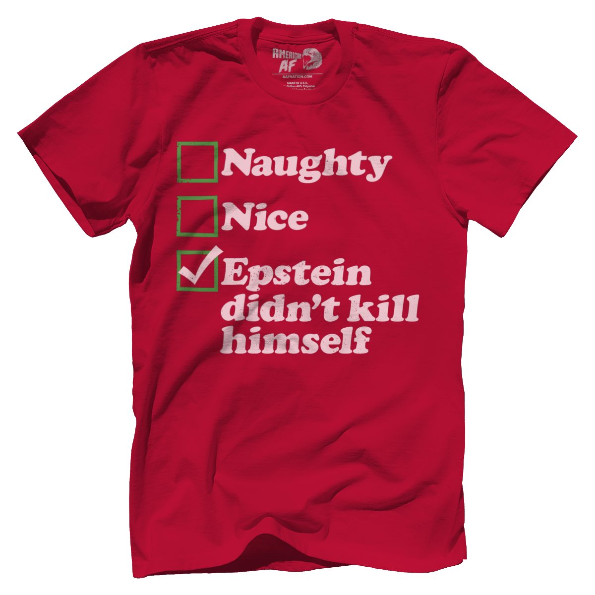 Raglan Premium Mens Shirt / Red / XS Naughty, Nice, EDKH