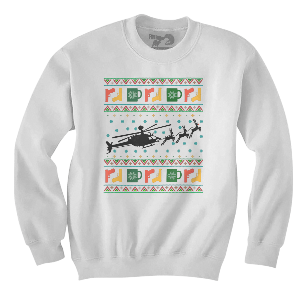 Raglan Premium Sweatshirt / White / S Santa's Other Ride - Kiowa