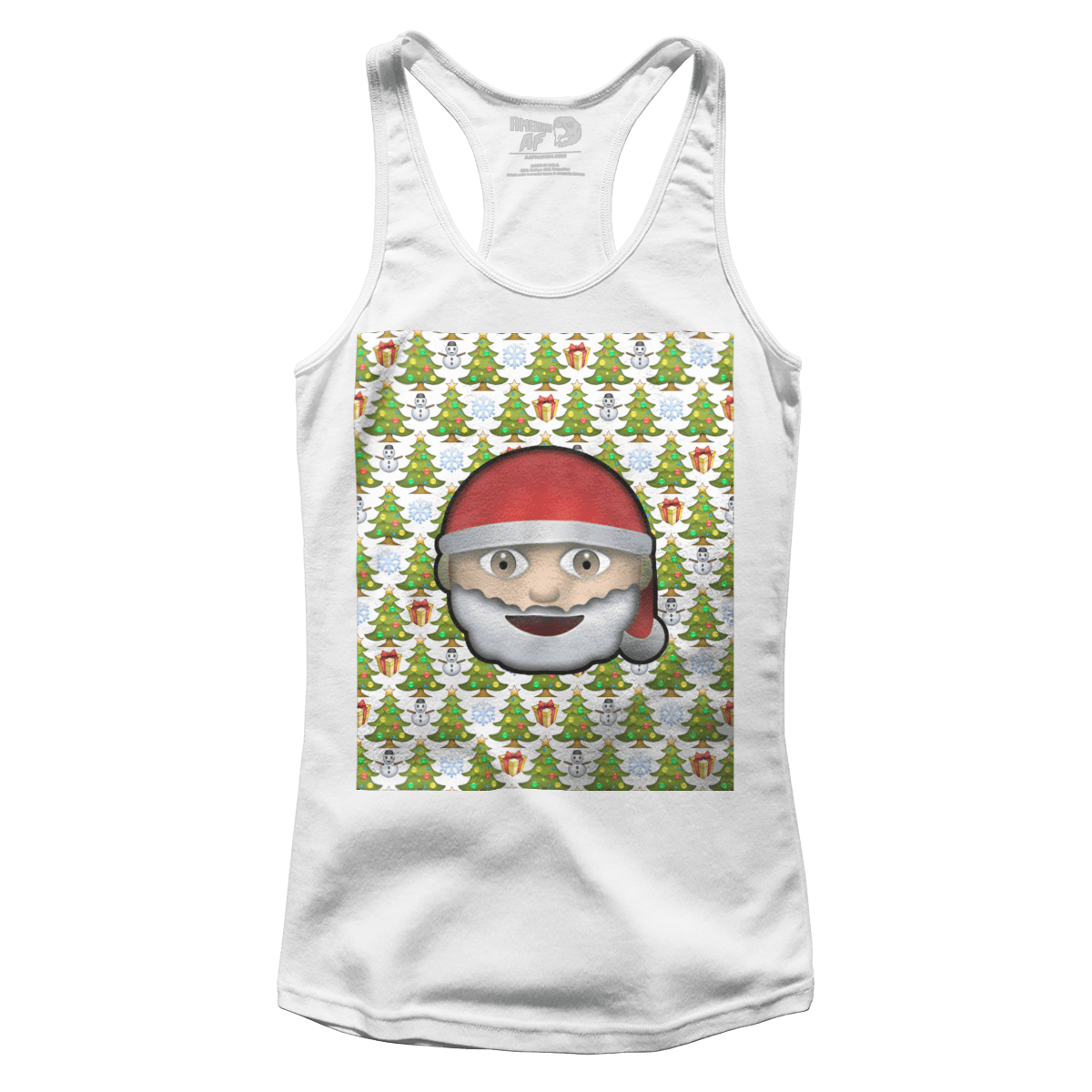 Raglan Premium Ladies Racerback Tank / White / XS Emoji Christmas (Ladies)