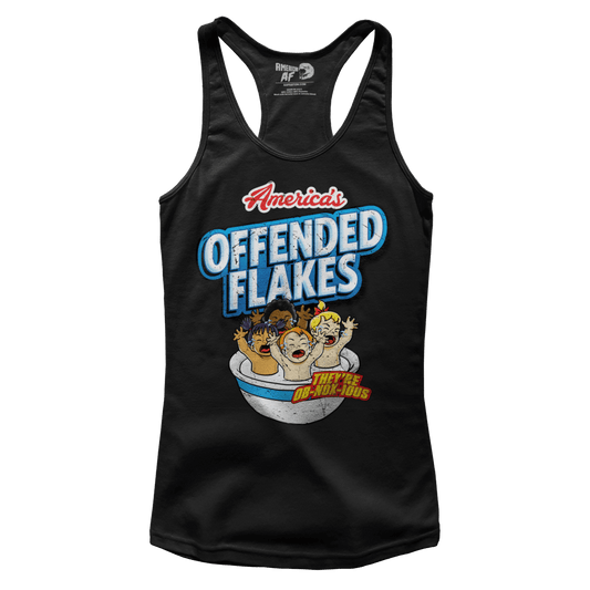 T-shirt Premium Ladies Racerback Tank / Black / XS Offended Flakes (PARODY) (Ladies)