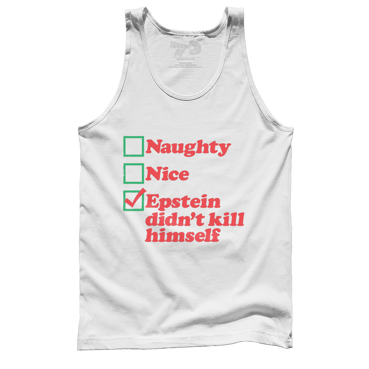 Raglan Premium Mens Tank / White / S Naughty, Nice, EDKH