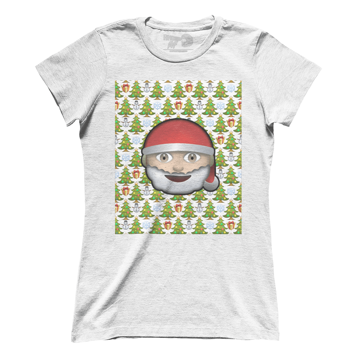 Raglan Premium Ladies Tee / White / S Emoji Christmas (Ladies)