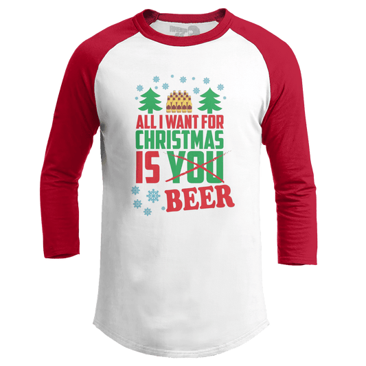 Raglan Raglan / White/Red / S All I want is Beer (Ladies)