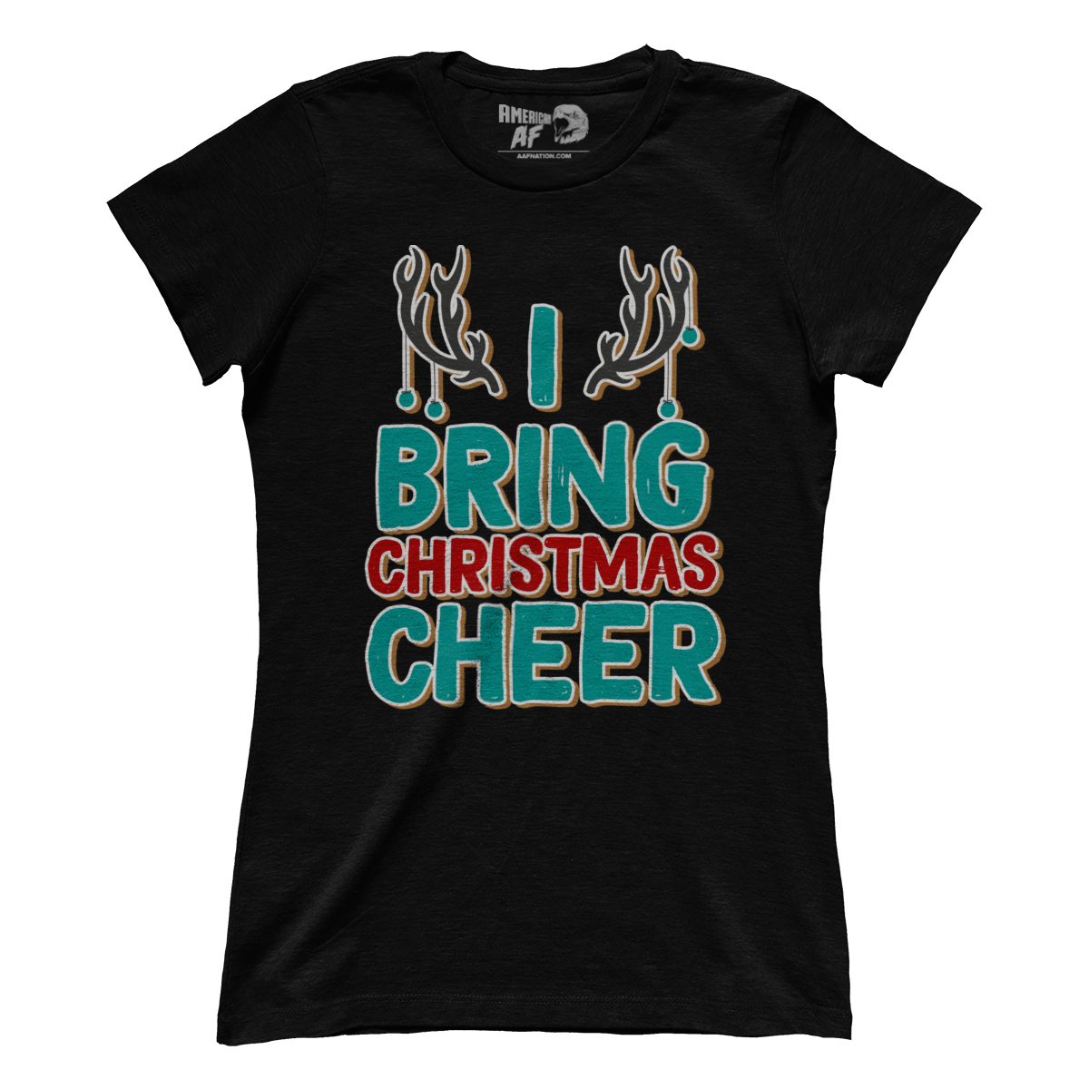 Raglan Premium Ladies Tee / Black / S Bring Christmas Cheer (Ladies)