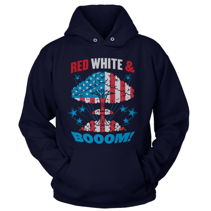 T-shirt Unisex Hoodie / Navy / S Red, White, and Boom