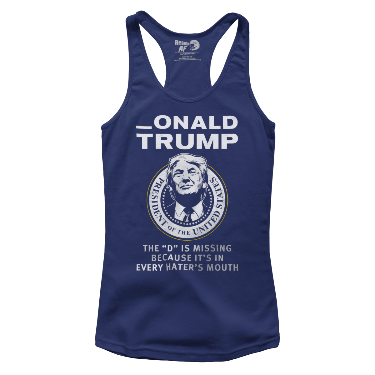 T-shirt Premium Ladies Racerback Tank / Navy / XS _onald Trump (Ladies)