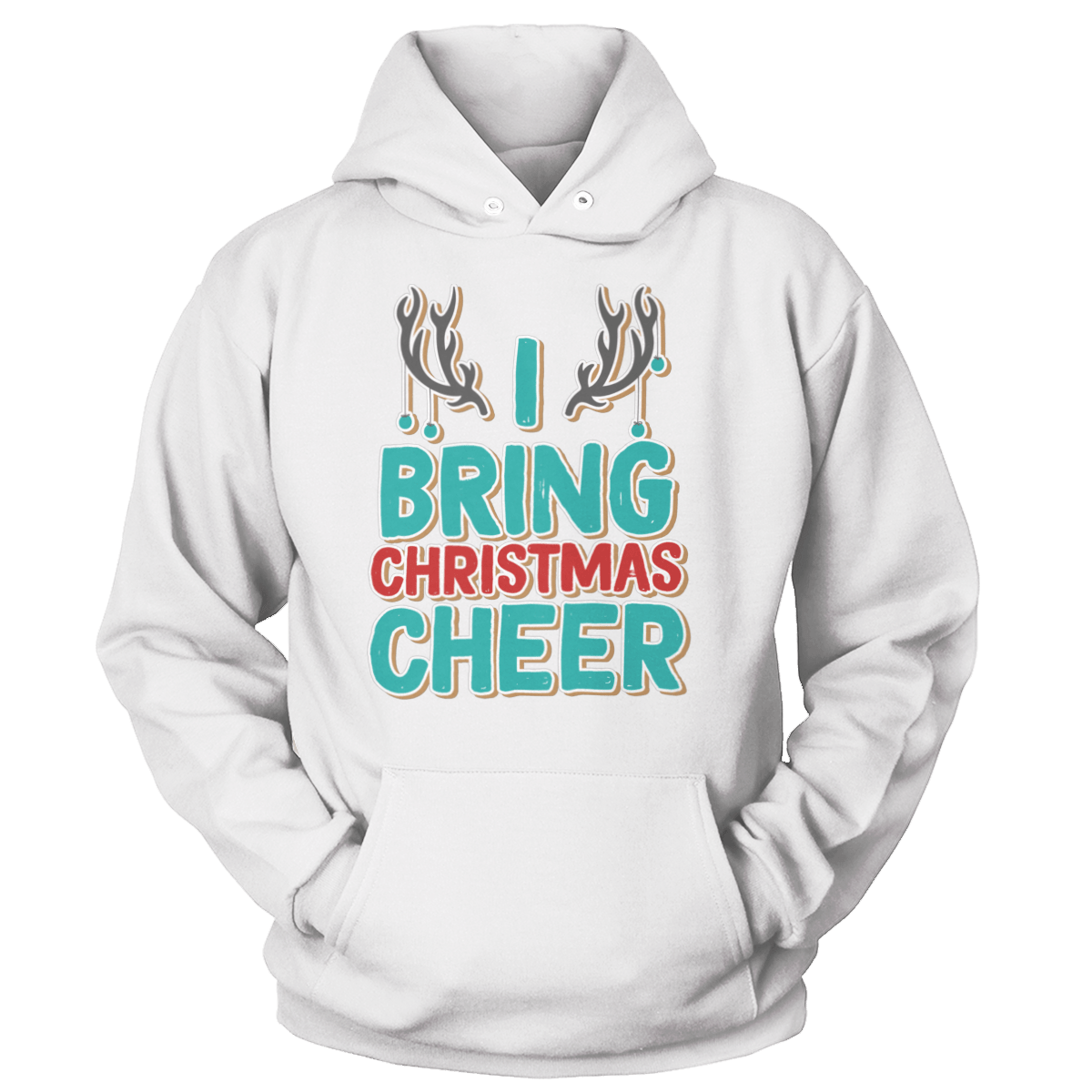 Raglan Unisex Hoodie / White / S Bring Christmas Cheer (Ladies)