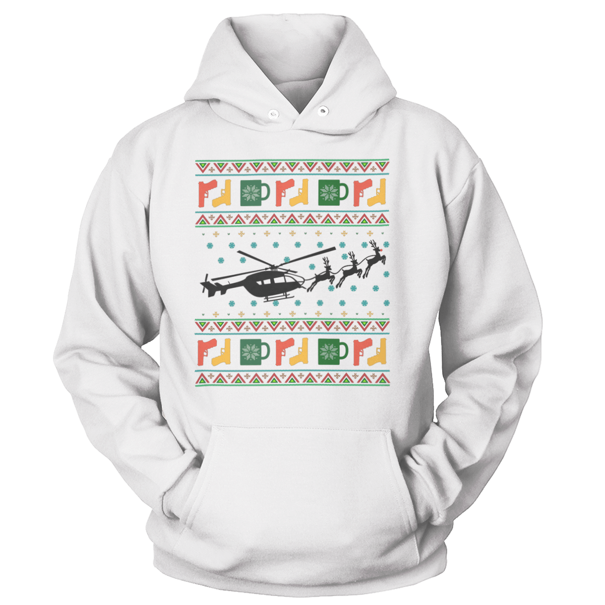 Raglan Unisex Hoodie / White / S Santa's Other Ride - Lakota