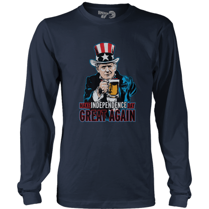 T-shirt Mens Long Sleeve / Navy / S Make Independence Day Great Again