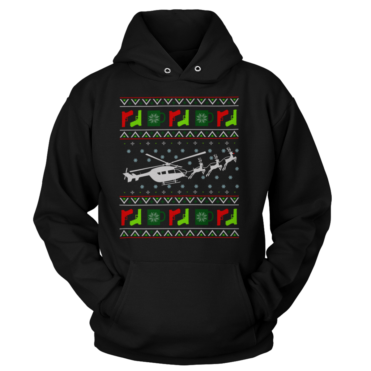 Raglan Unisex Hoodie / Black / S Santa's Other Ride - Lakota