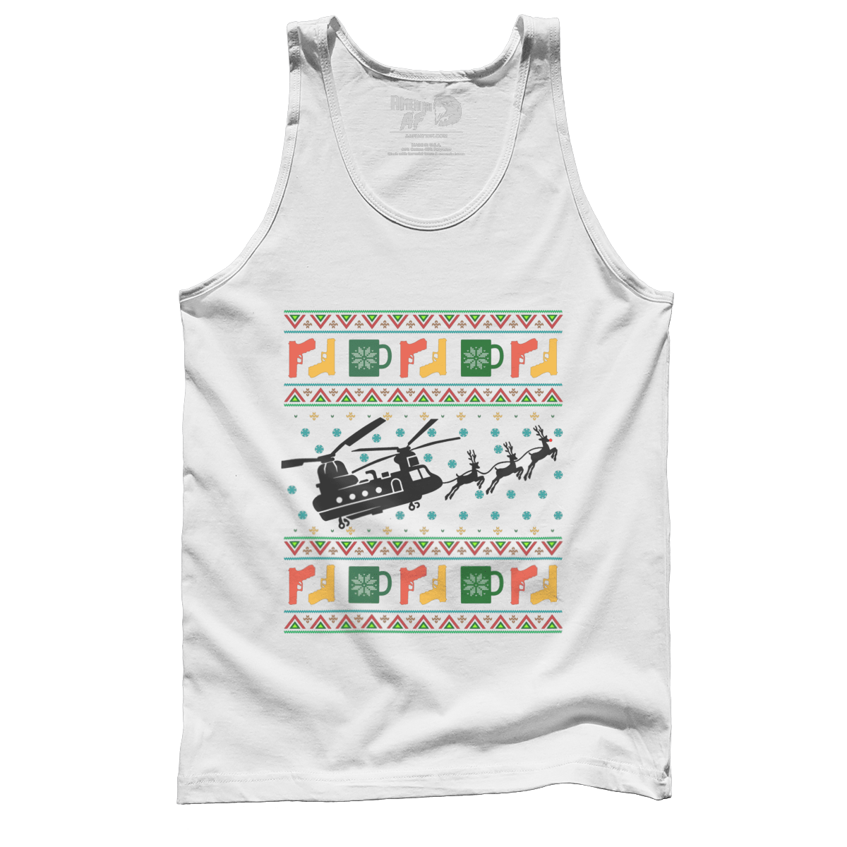 Raglan Premium Mens Tank / White / S Santa's Other Ride - Chinook