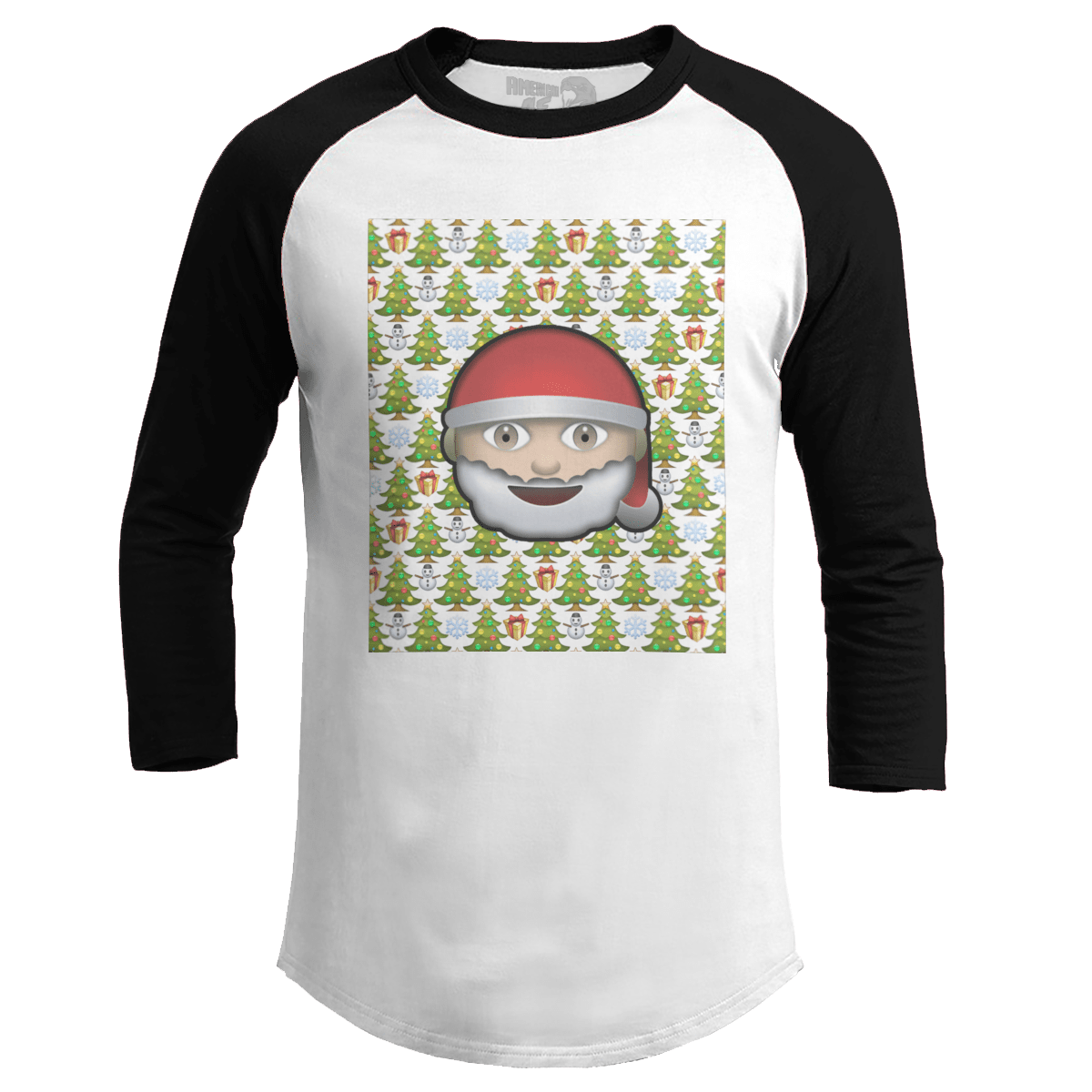 Raglan Raglan / White/Black / S Emoji Christmas (Ladies)