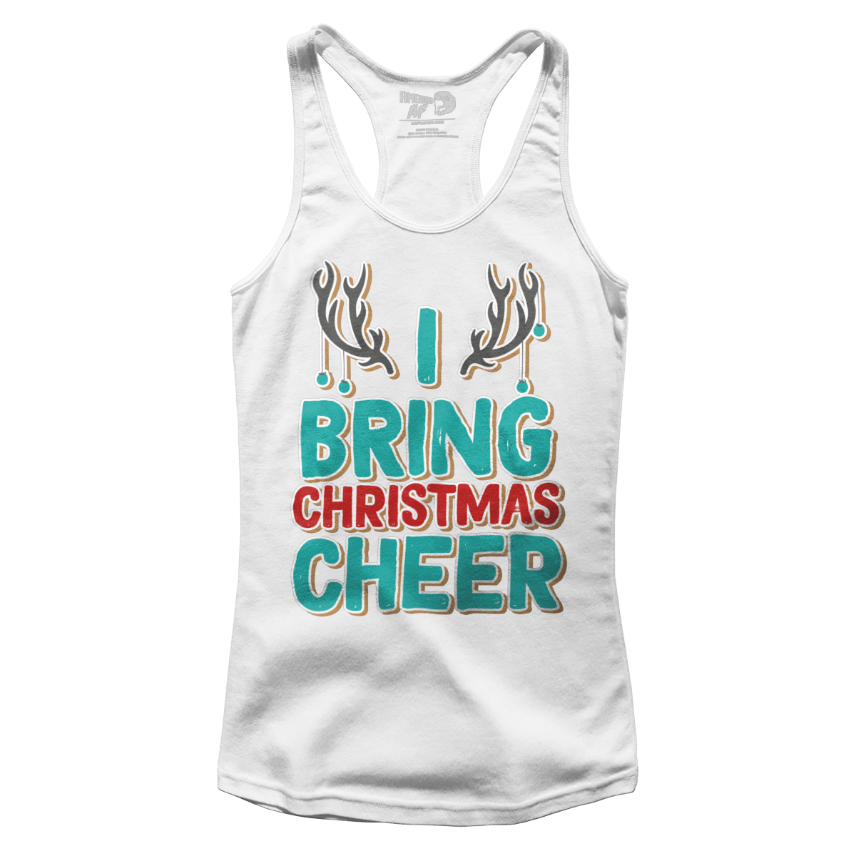 Raglan Premium Ladies Racerback Tank / White / XS Bring Christmas Cheer (Ladies)