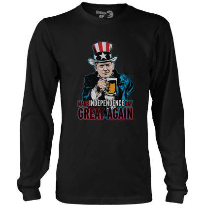 T-shirt Mens Long Sleeve / Black / S Make Independence Day Great Again