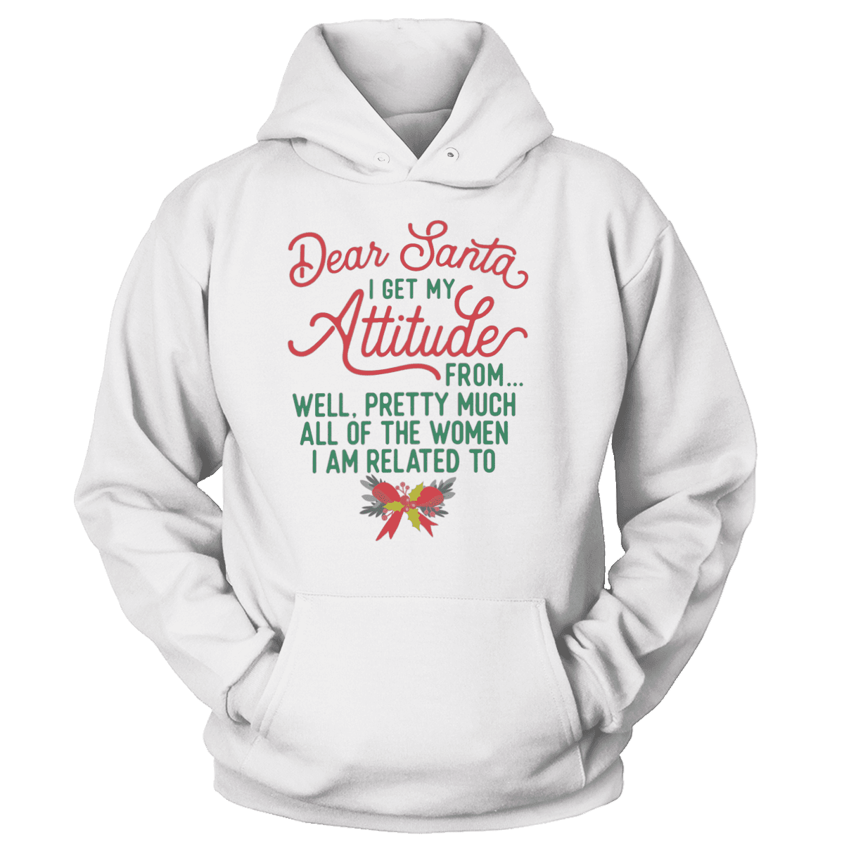 Raglan Unisex Hoodie / White / S I Get My Attitude