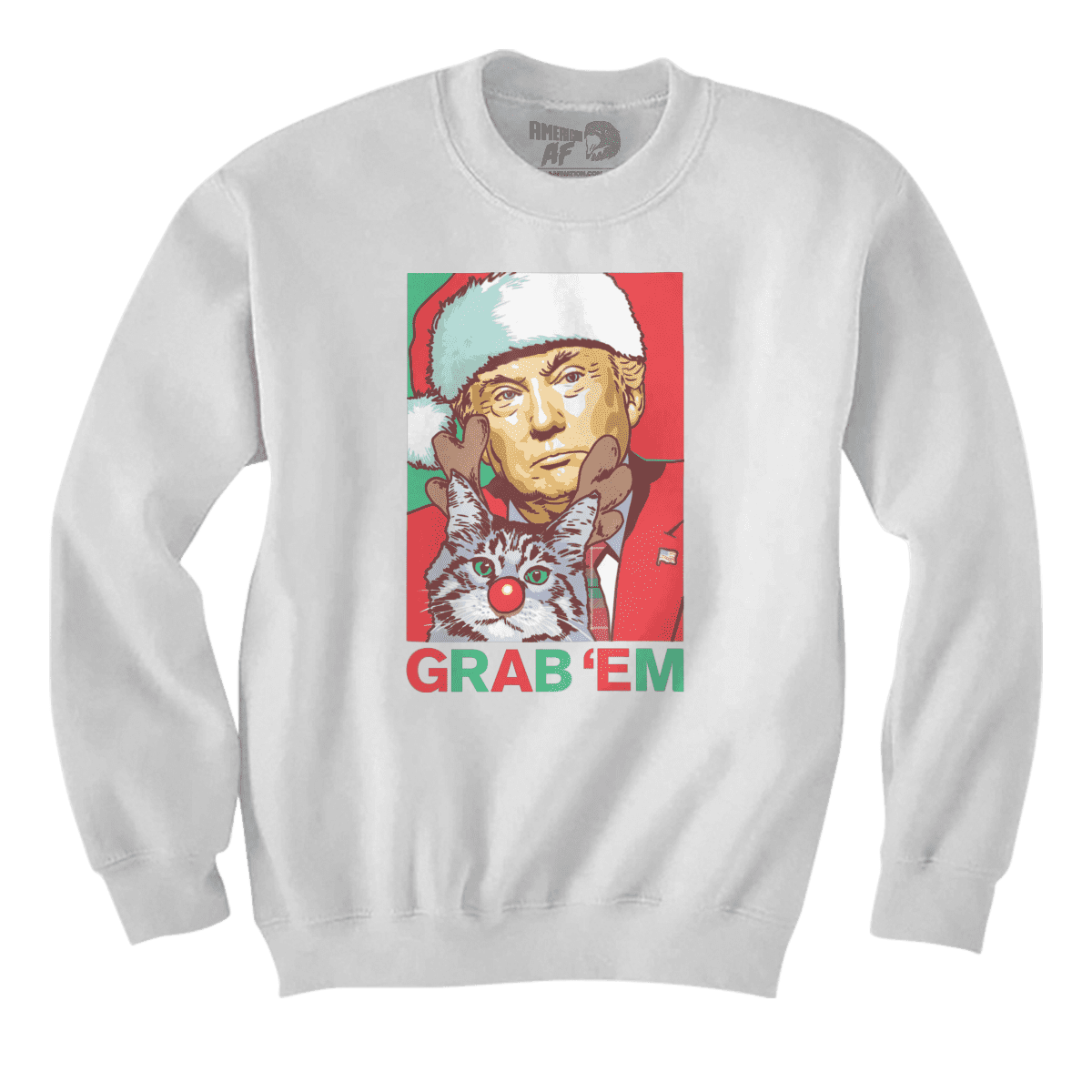 Raglan Premium Sweatshirt / White / S Grab 'Em Holiday