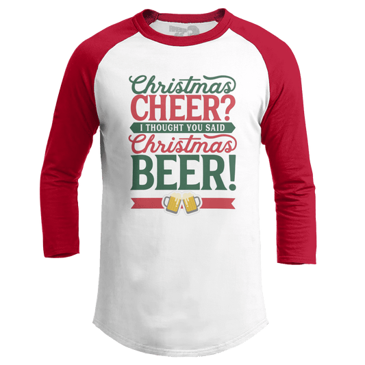 Raglan Raglan / White/Red / S Christmas Cheer Christmas Beer (Ladies)