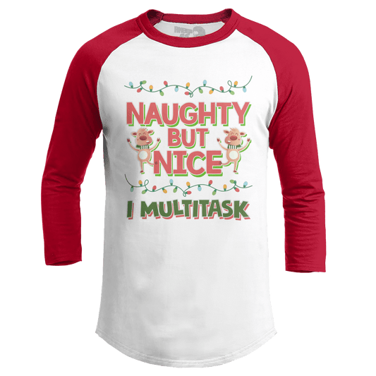 Raglan Raglan / White/Red / S Naughty But Nice (Ladies)