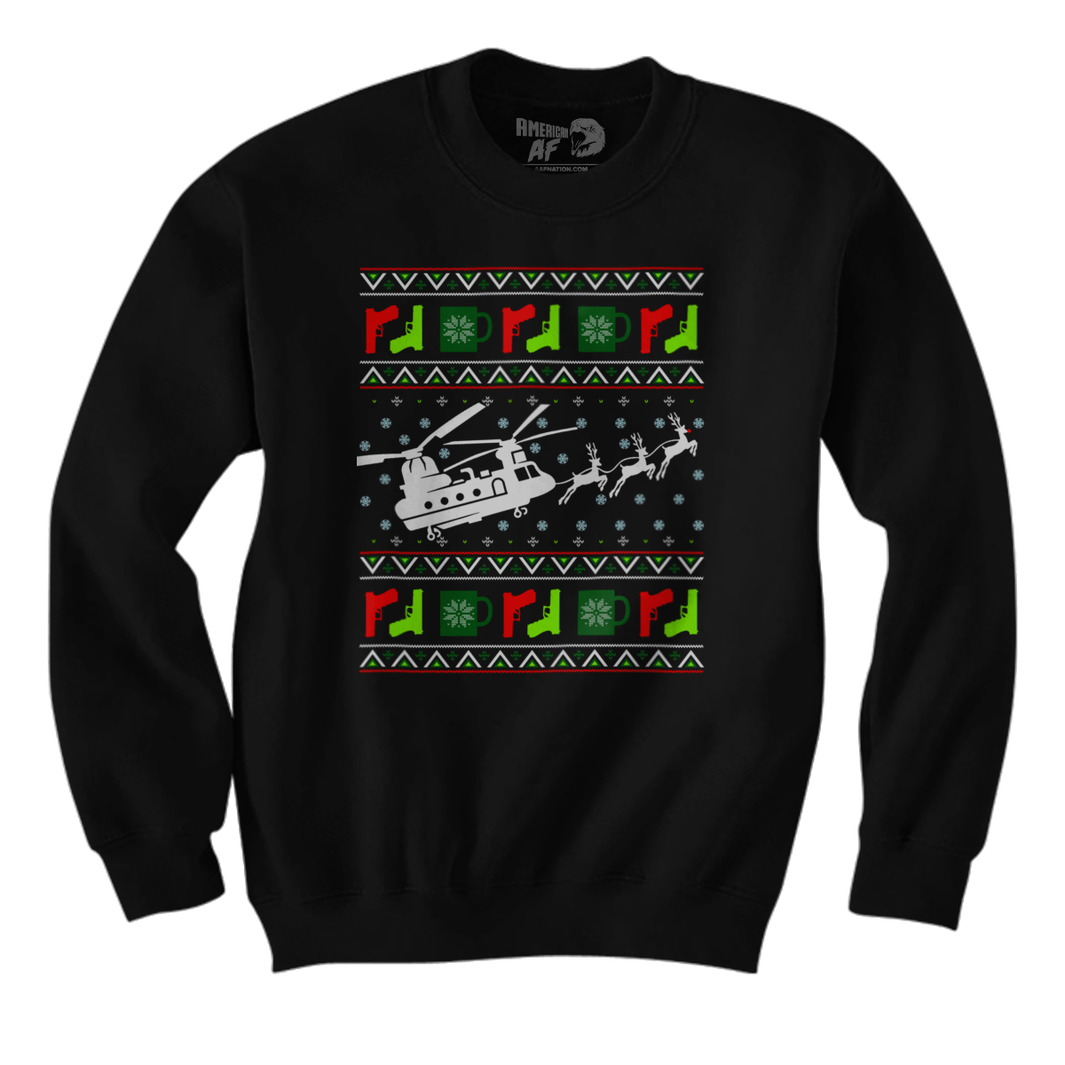 Raglan Premium Sweatshirt / Black / S Santa's Other Ride - Chinook