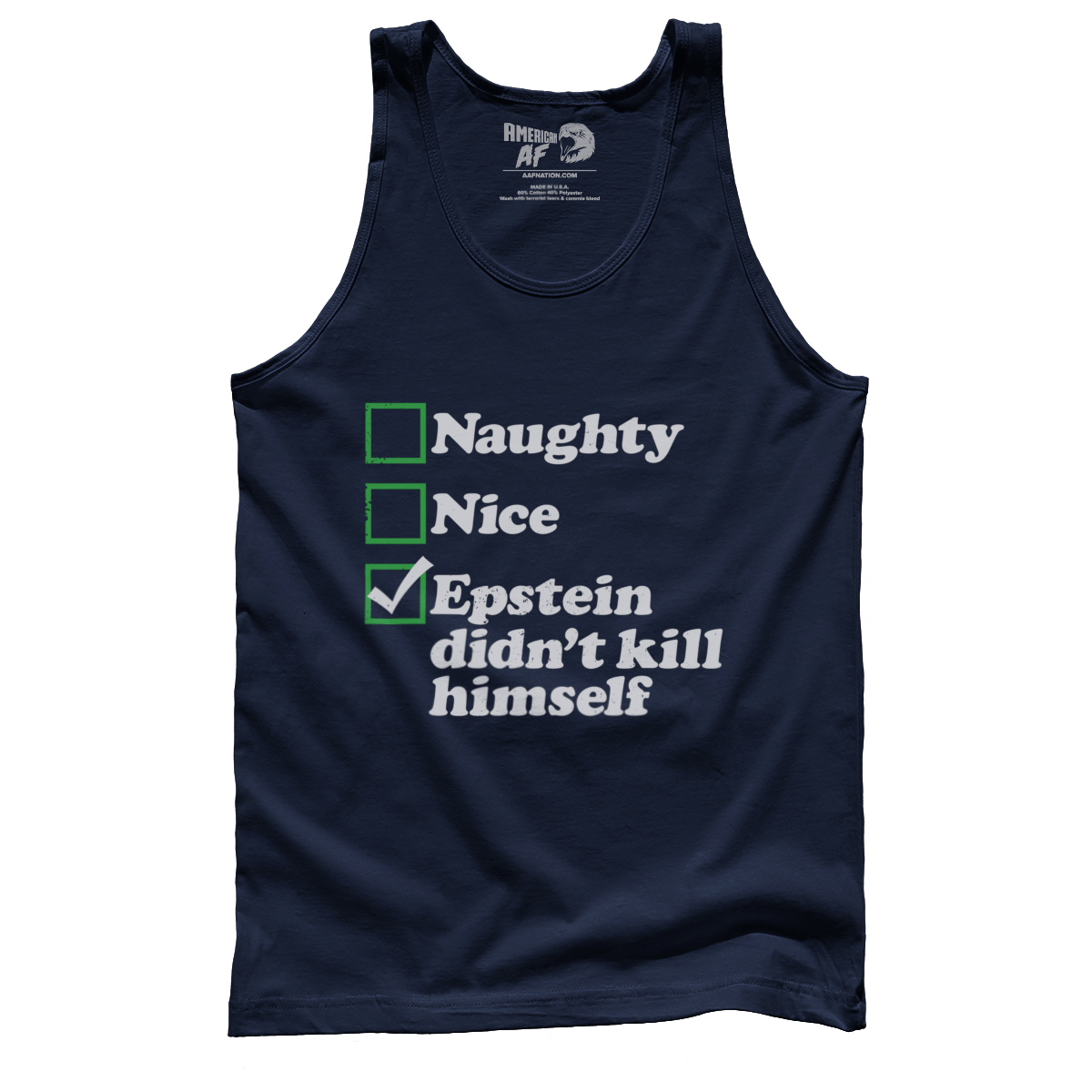 Raglan Premium Mens Tank / Navy / S Naughty, Nice, EDKH