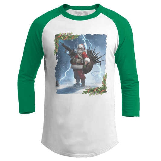 Raglan Raglan / White/Kelly Green / S Colonel Claus - Snow Raglan