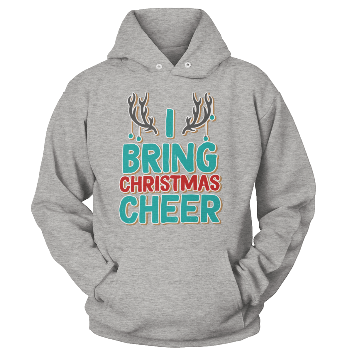 Raglan Unisex Hoodie / Heather Gray / S Bring Christmas Cheer (Ladies)