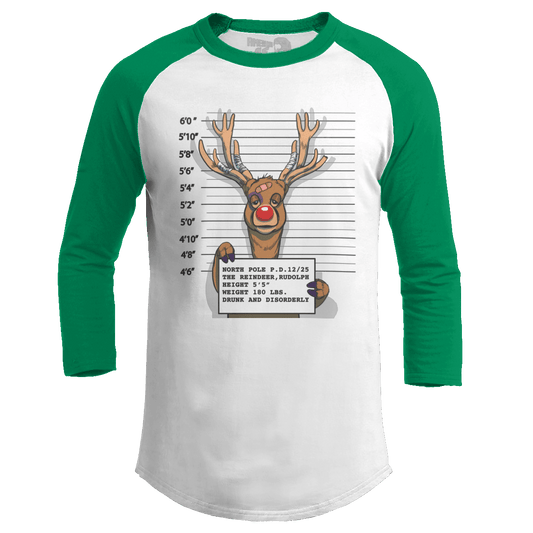 Raglan Raglan / White/Kelly Green / S Reindeer Arrest (Ladies)