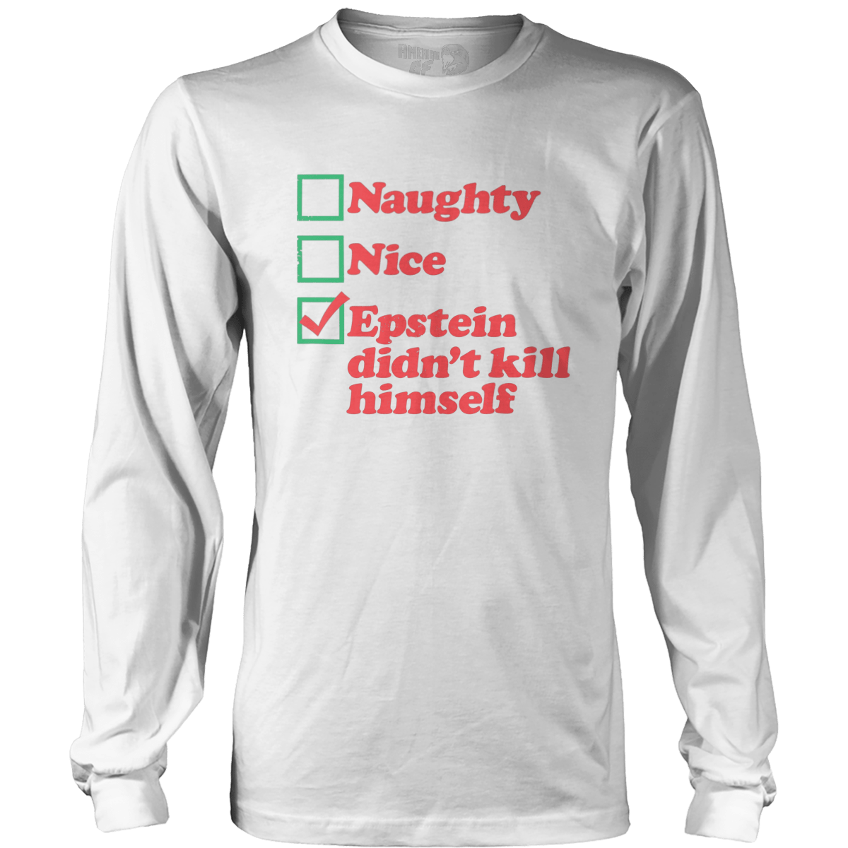 Raglan Mens Long Sleeve / White / S Naughty, Nice, EDKH