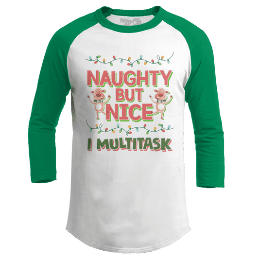 Raglan Raglan / White/Kelly Green / S Naughty But Nice